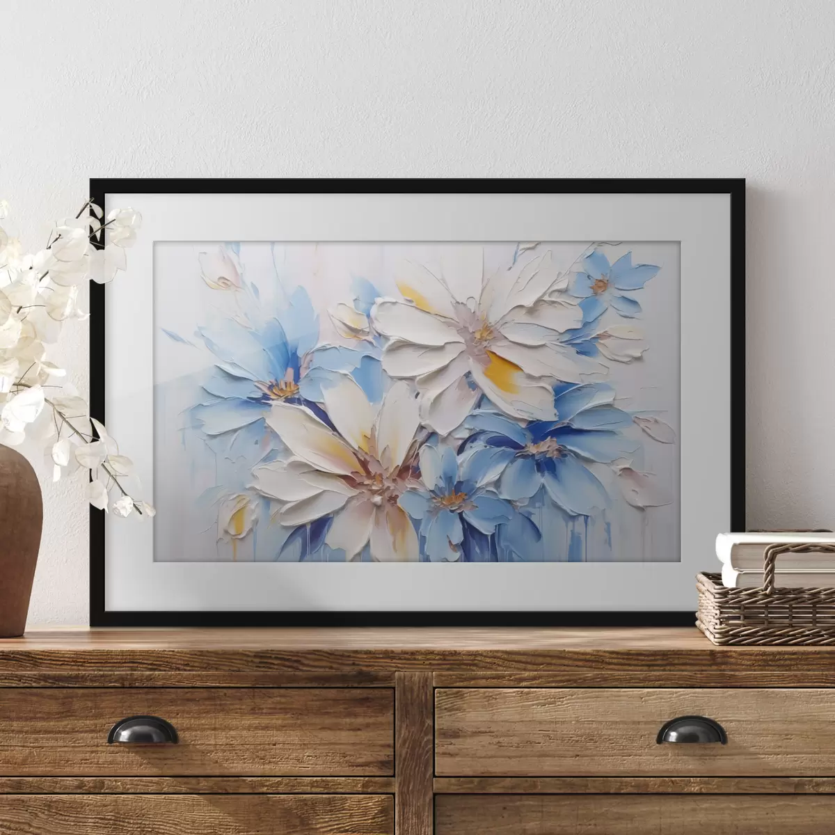 Poster Blumen abstrakte Nachahmung Pinselstriche f45115