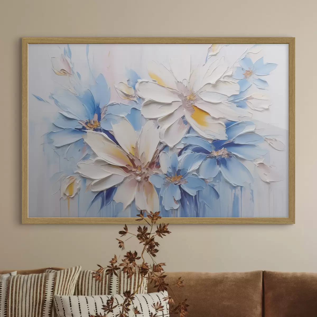 Poster Blumen abstrakte Nachahmung Pinselstriche f45115