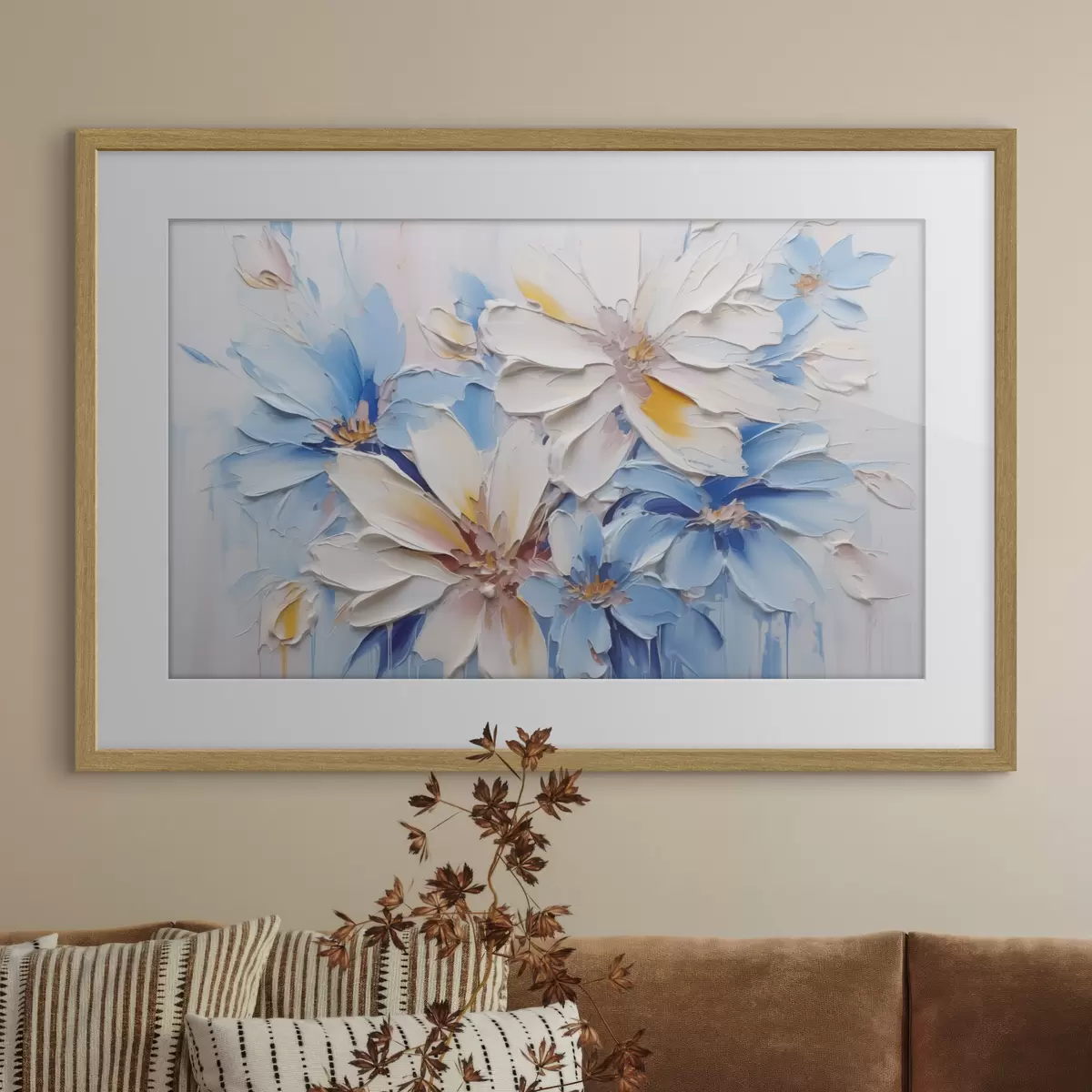 Poster Blumen abstrakte Nachahmung Pinselstriche f45115