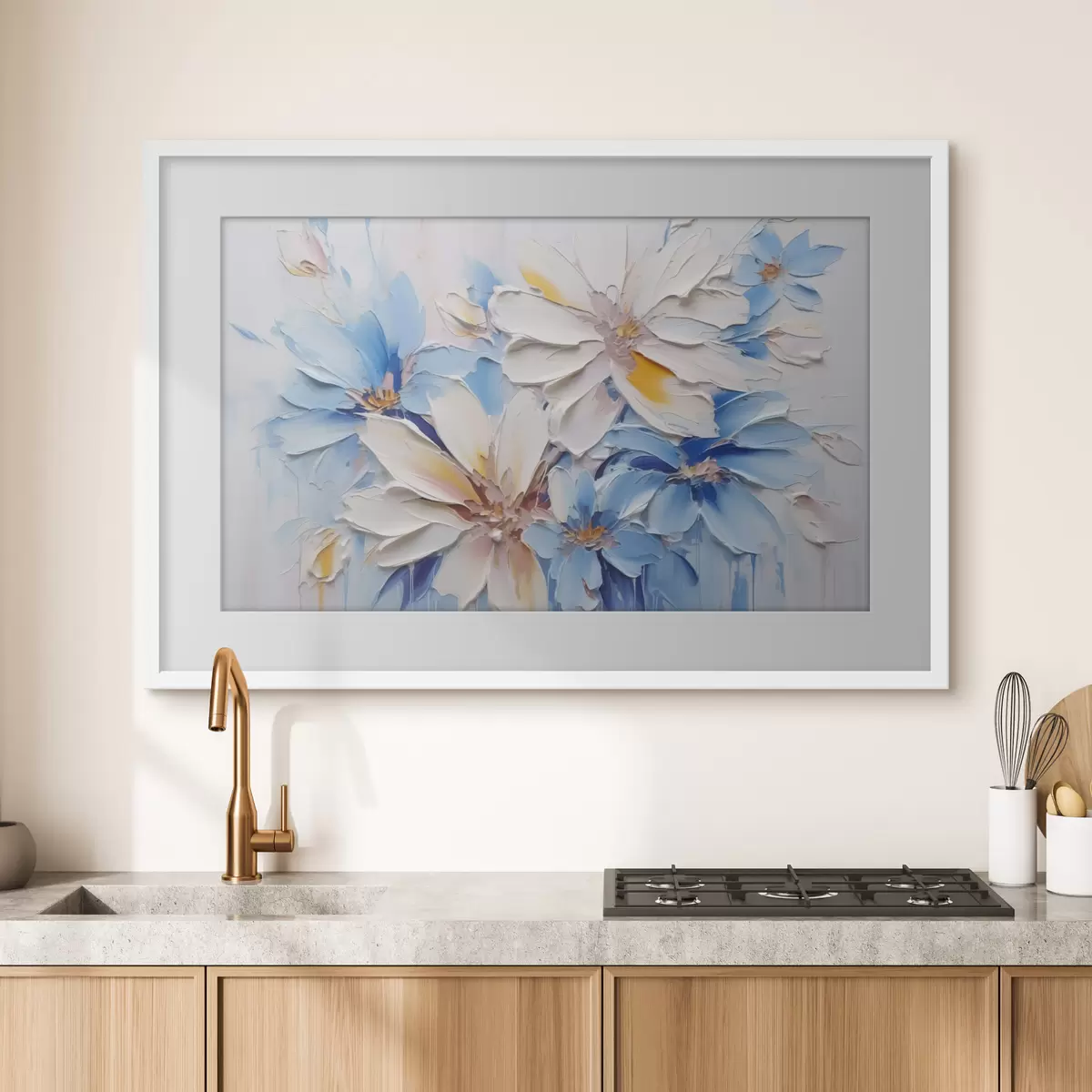Poster Blumen abstrakte Nachahmung Pinselstriche f45115
