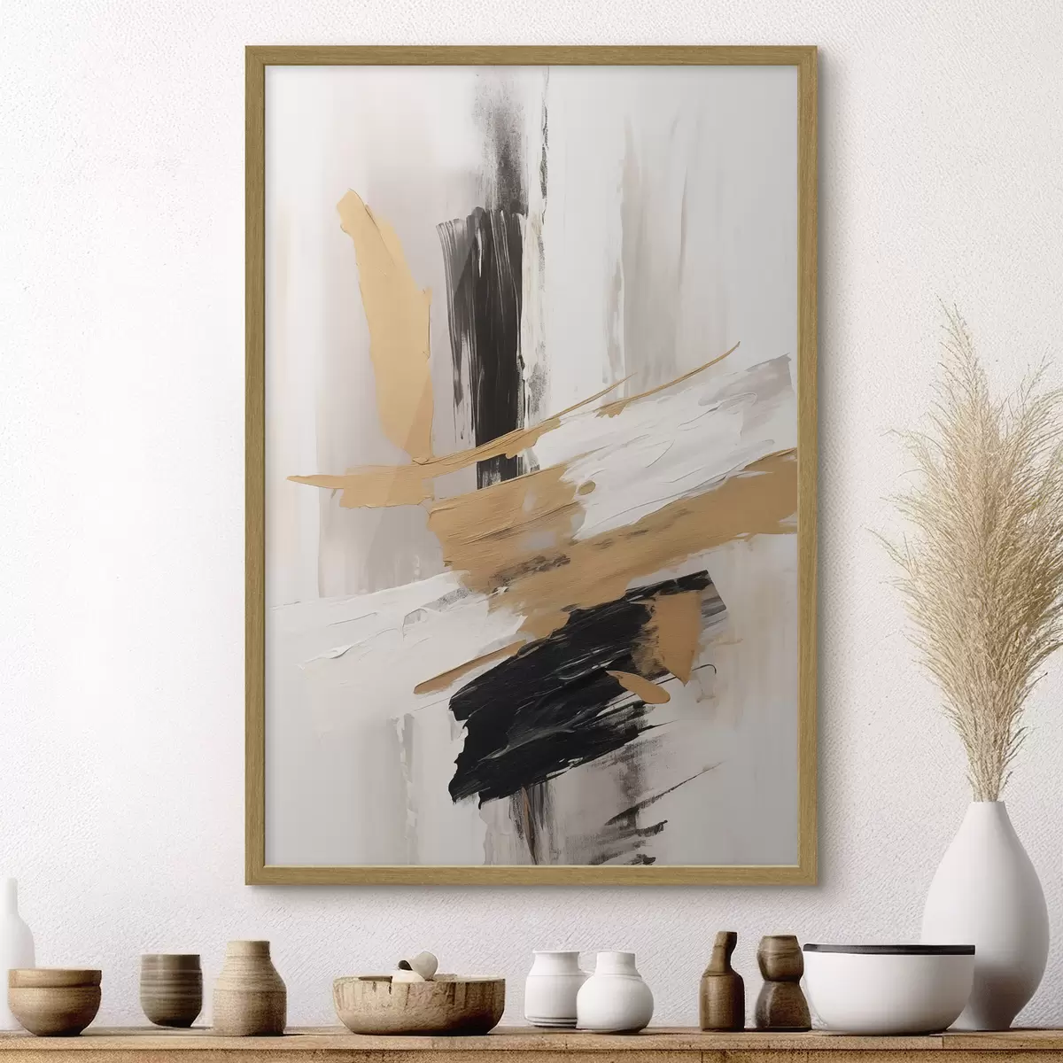 Poster Moderne Abstraktion Nachahmung von Pinselstrichen f45127