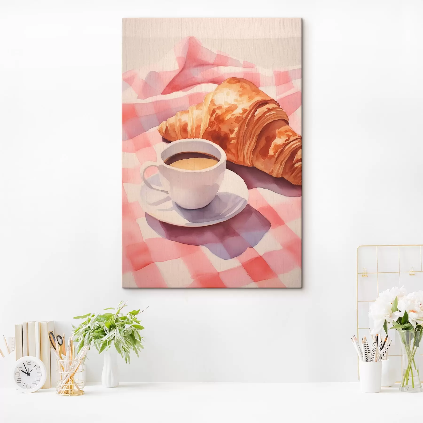 Fototapete Kaffee mit Croissant s45143