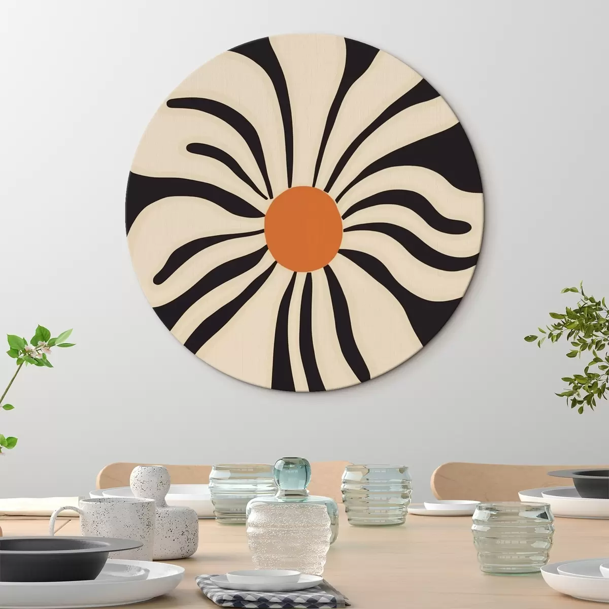 Runde Wandbilder Stilisierte Blume r45150