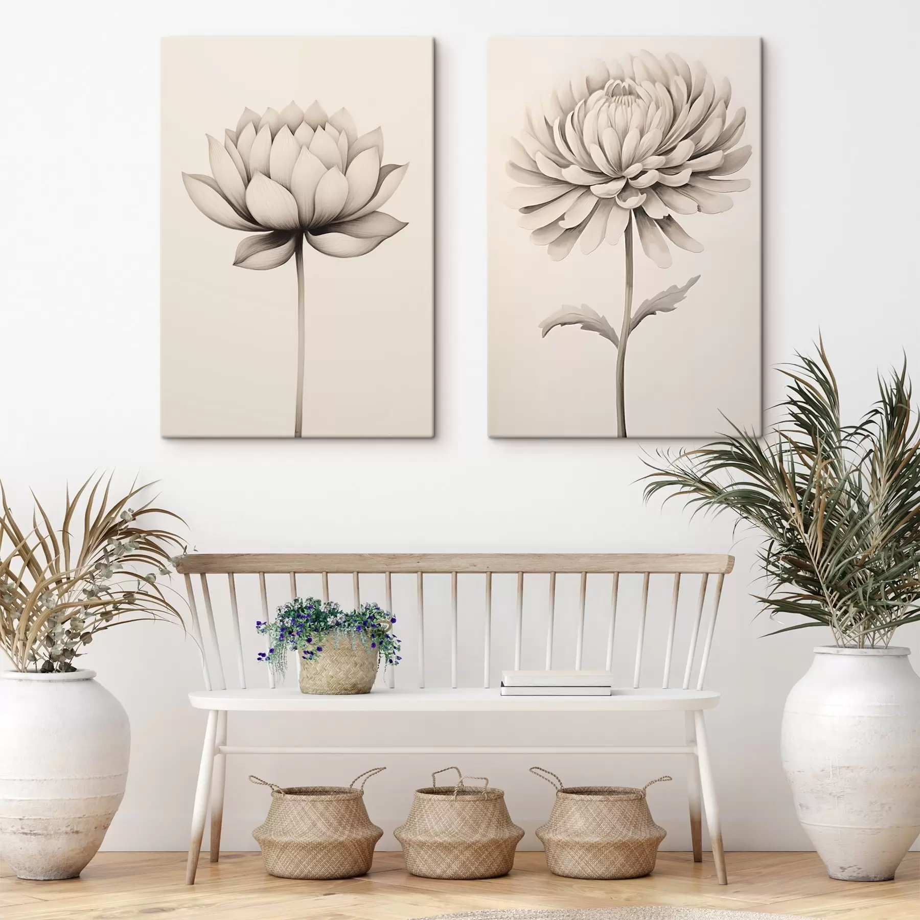Fototapete Lotus und Chrysantheme m00475