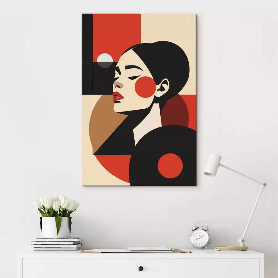 Fototapete Abstraktes Porträt einer Frau im Bauhaus-Stil s45165