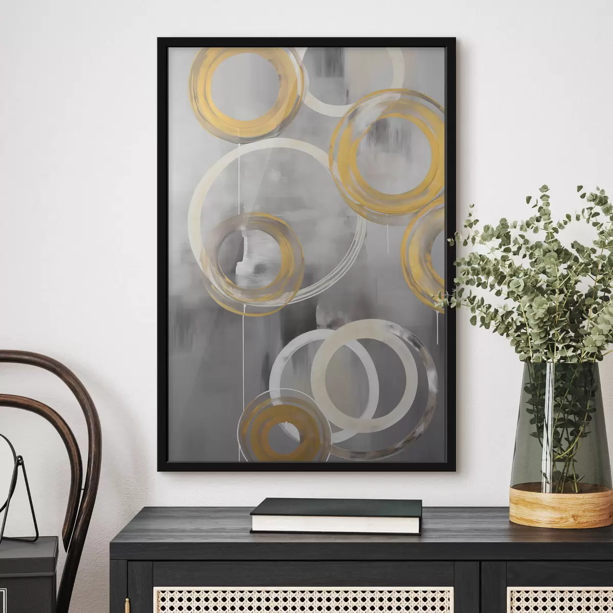 Poster Abstraktion mit Kreisen f45132