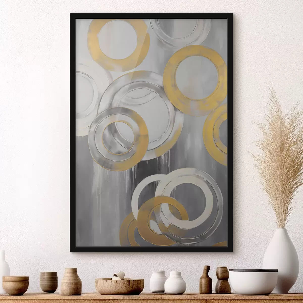 Poster Abstraktion mit Kreisen f45133