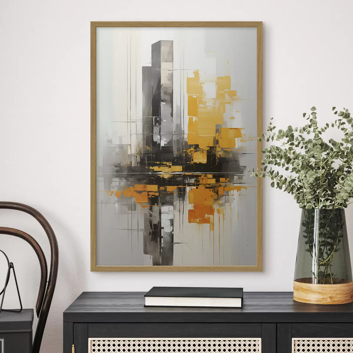 Poster Abstraktion mit Wolkenkratzern f45162