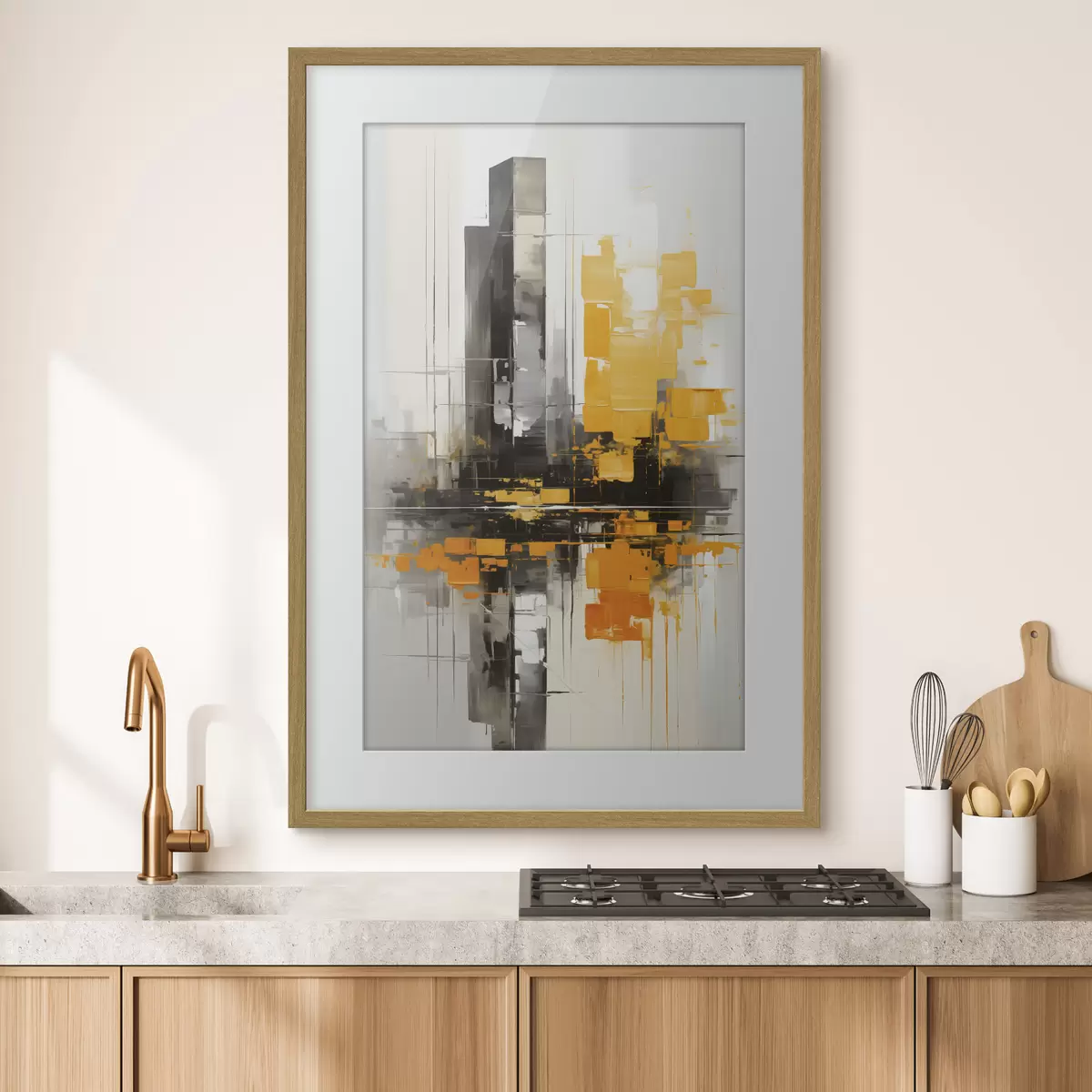 Poster Abstraktion mit Wolkenkratzern f45162