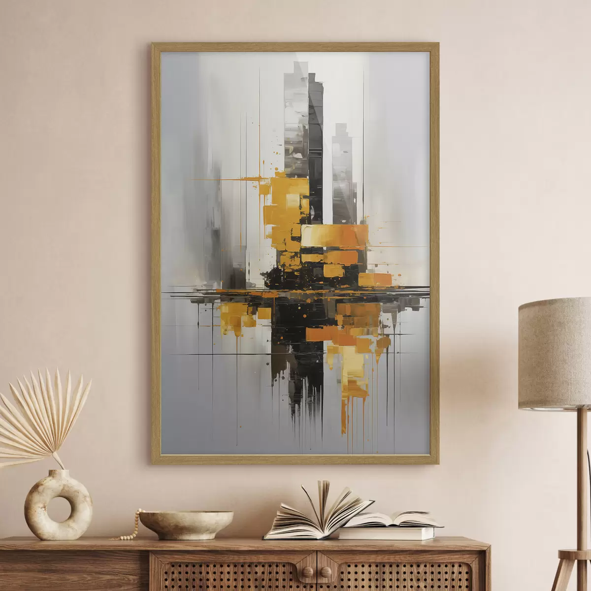 Poster Abstraktion mit Wolkenkratzern f45163