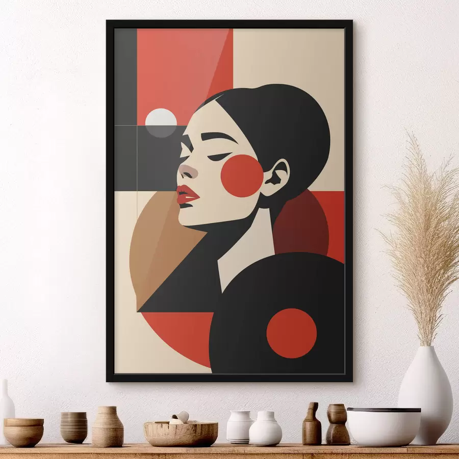 Fototapete Abstraktes Porträt einer Frau im Bauhaus-Stil f45165