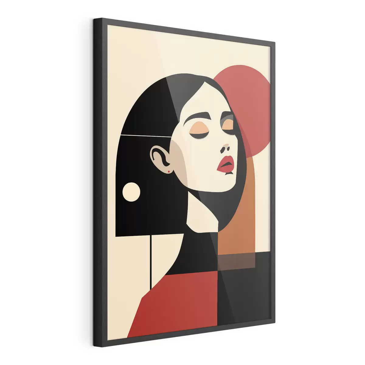 Poster Abstraktes Porträt einer Frau im Bauhaus-Stil f45166