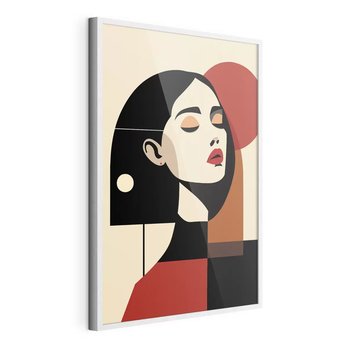 Poster Abstraktes Porträt einer Frau im Bauhaus-Stil f45166