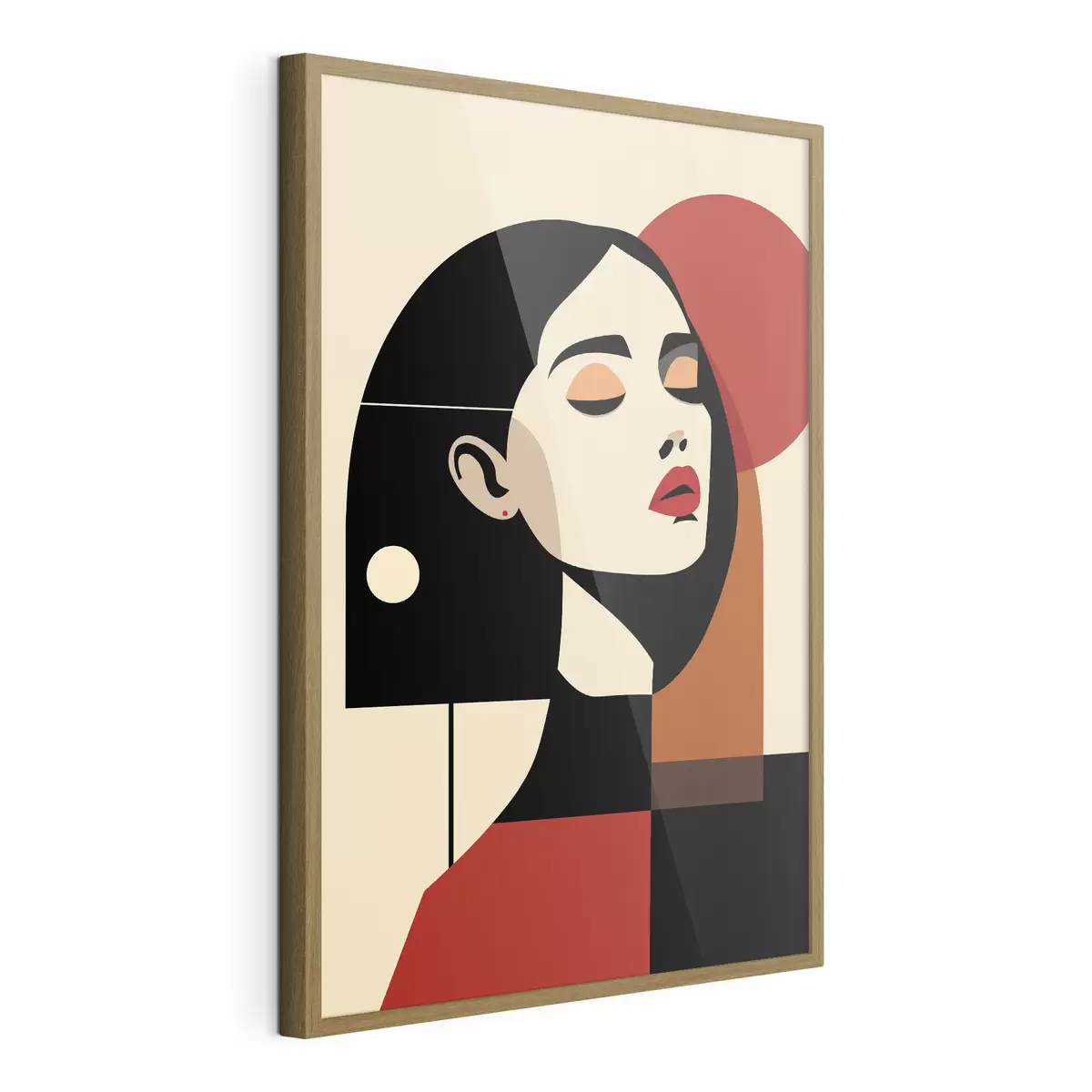 Poster Abstraktes Porträt einer Frau im Bauhaus-Stil f45166