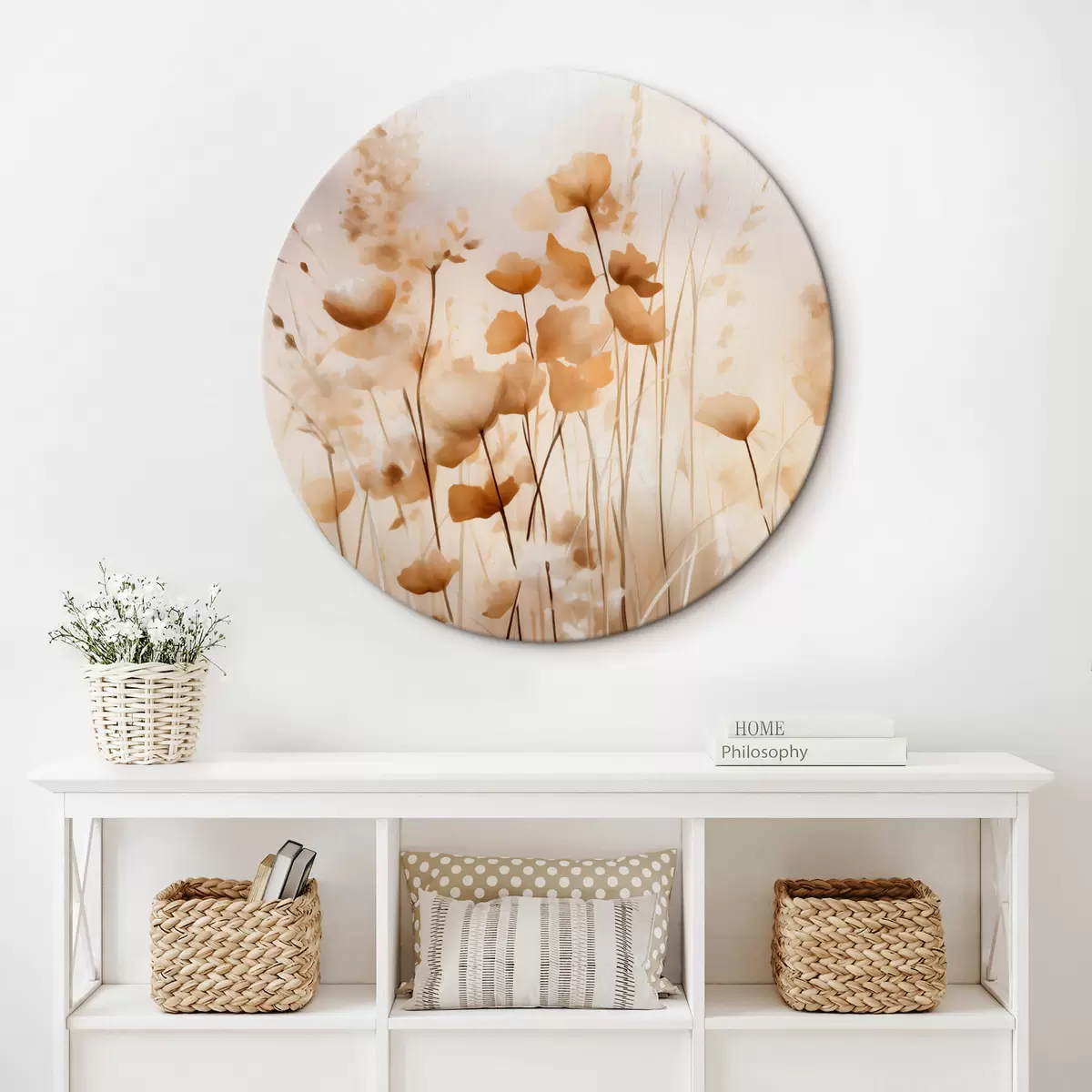 Runde Wandbilder Abstrakte Wildblumen r44413