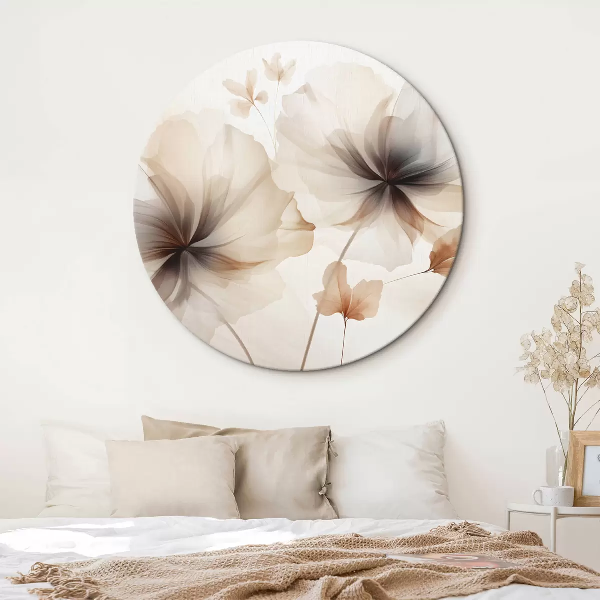 Runde Wandbilder Abstrakte Blumen r45065
