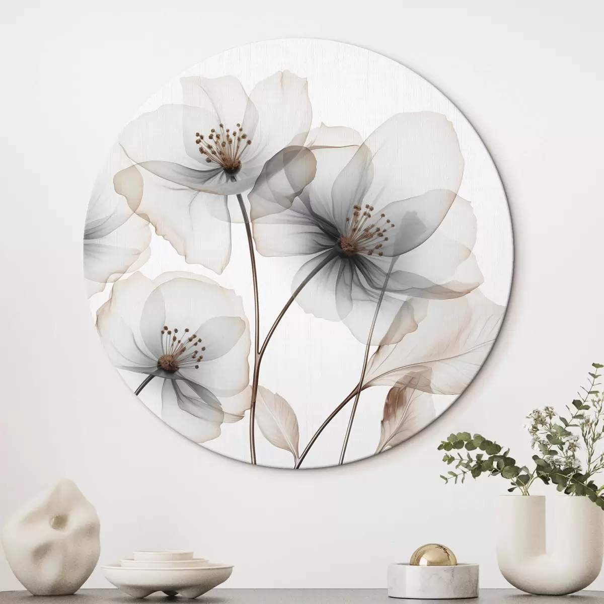 Runde Wandbilder Blumen r45066