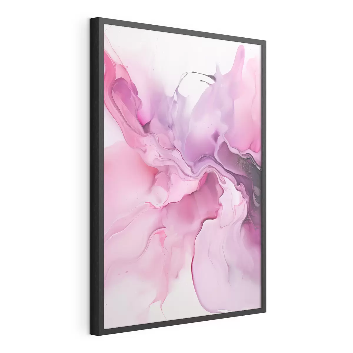 Poster Abstrakte Wirbel aus Rosa, Lila und Schwarz gehen in einer fließenden, organischen Komposition ineinander über und erzeugen ein Gefühl von Bewegung f45195