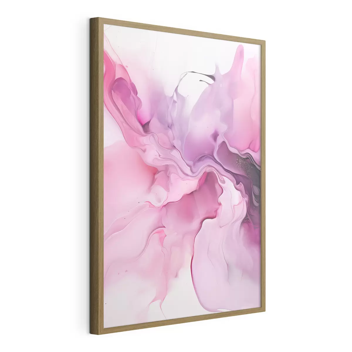 Poster Abstrakte Wirbel aus Rosa, Lila und Schwarz gehen in einer fließenden, organischen Komposition ineinander über und erzeugen ein Gefühl von Bewegung f45195