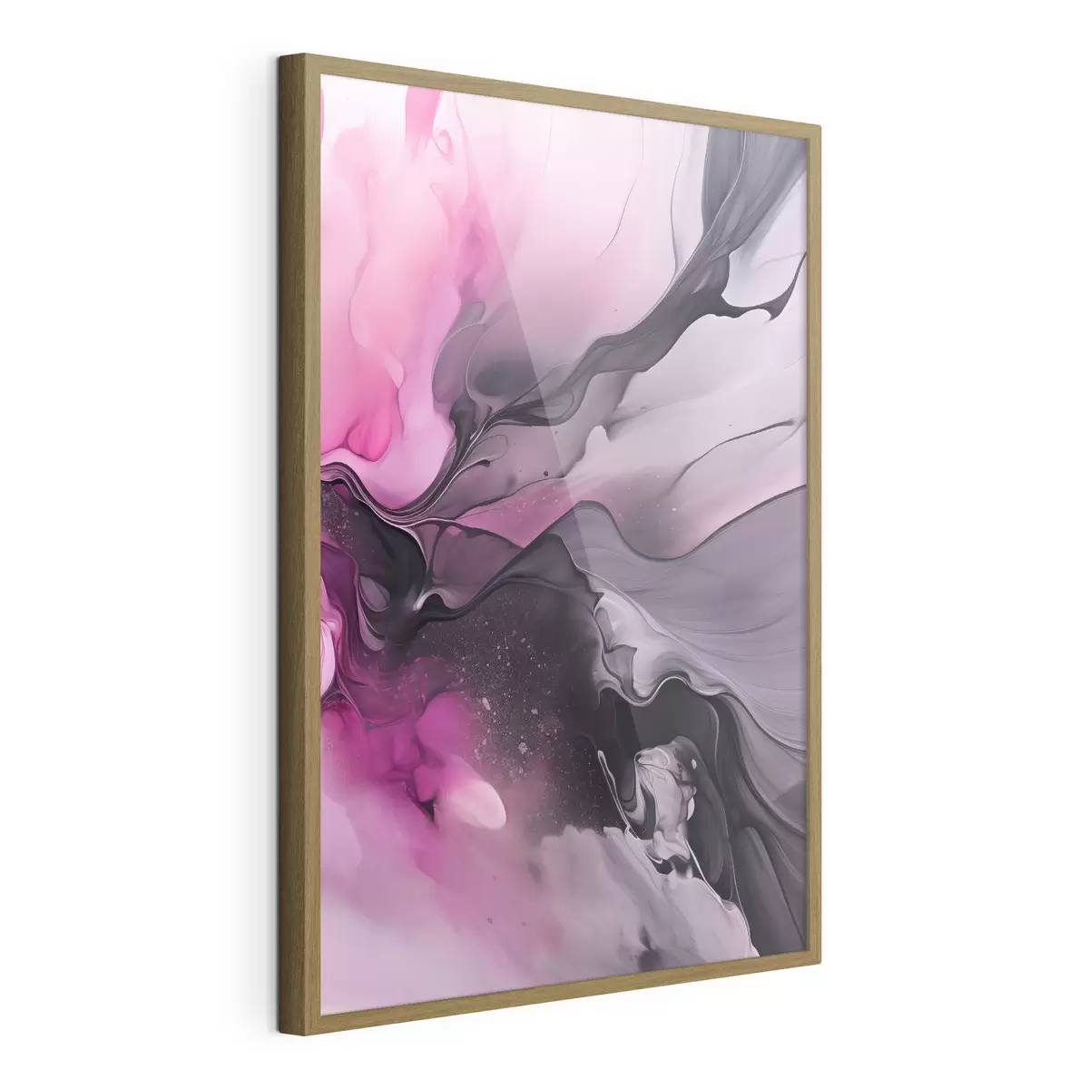 Poster Abstrakte Wirbel aus Rosa, Lila und Schwarz gehen in einer fließenden, organischen Komposition ineinander über und erzeugen ein Gefühl von Bewegung f45196