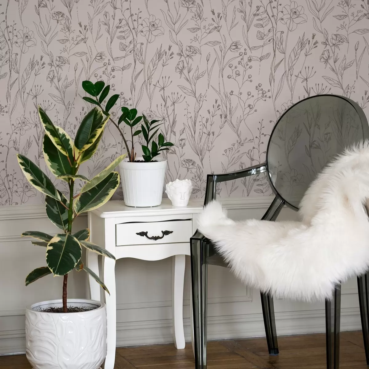 Tapete Minimalistische Wildblumen