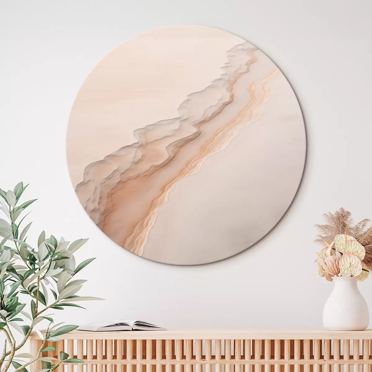 Runde Wandbilder Minimalistische Wüstenlandschaft r45205
