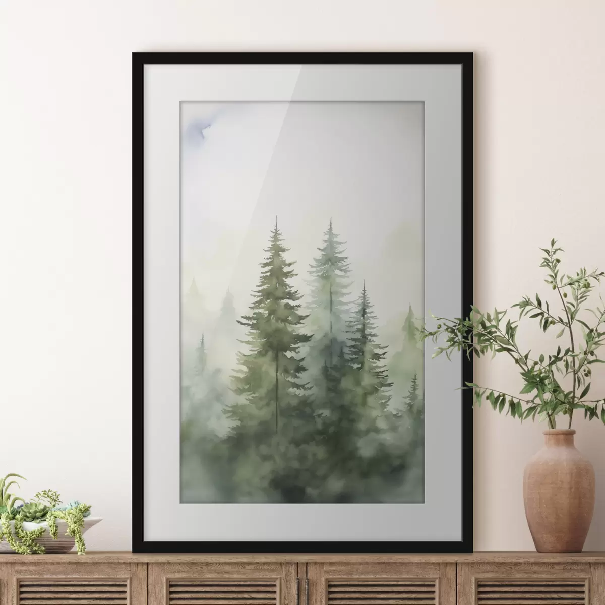 Poster Tannenbäume im Nebel f45208