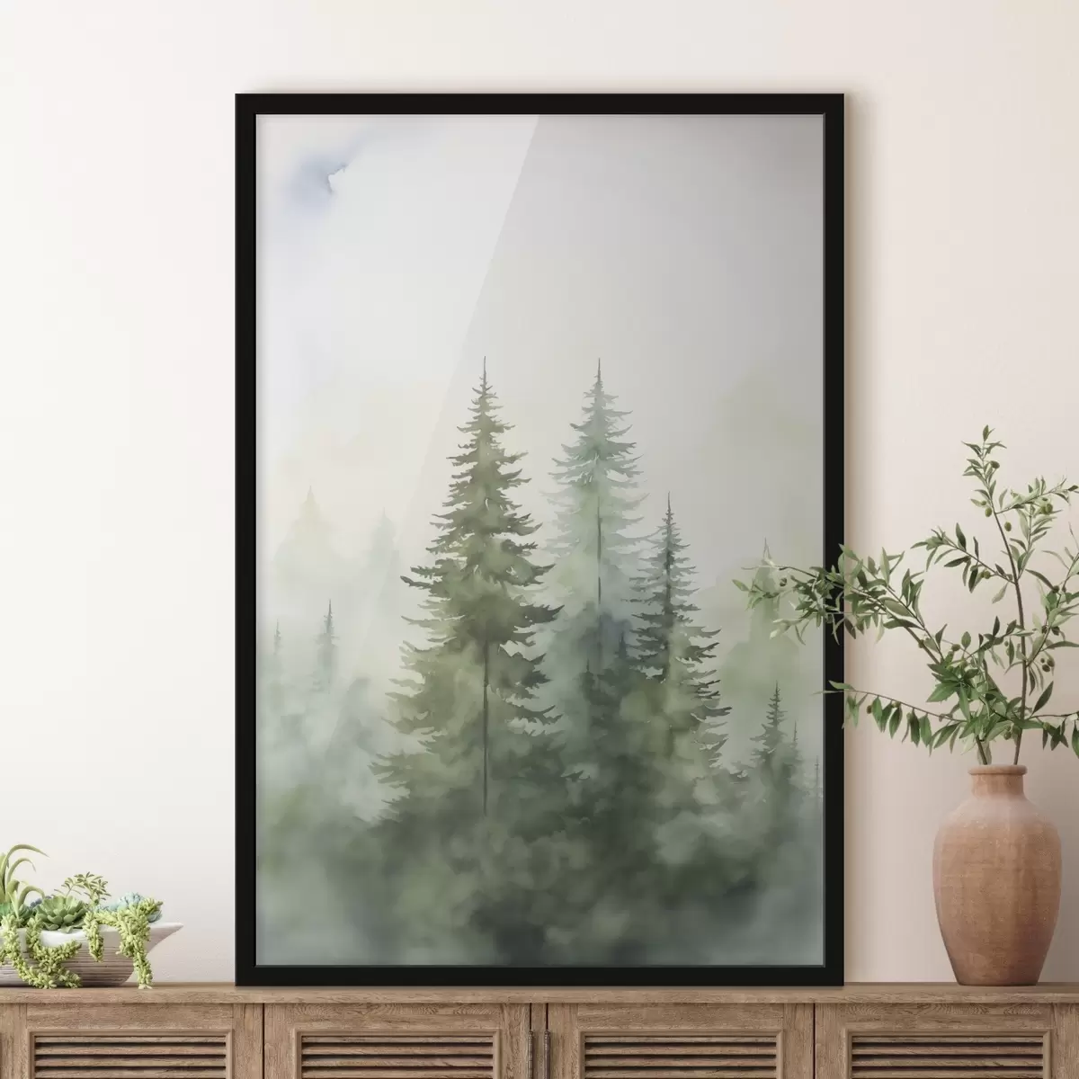 Poster Tannenbäume im Nebel f45208