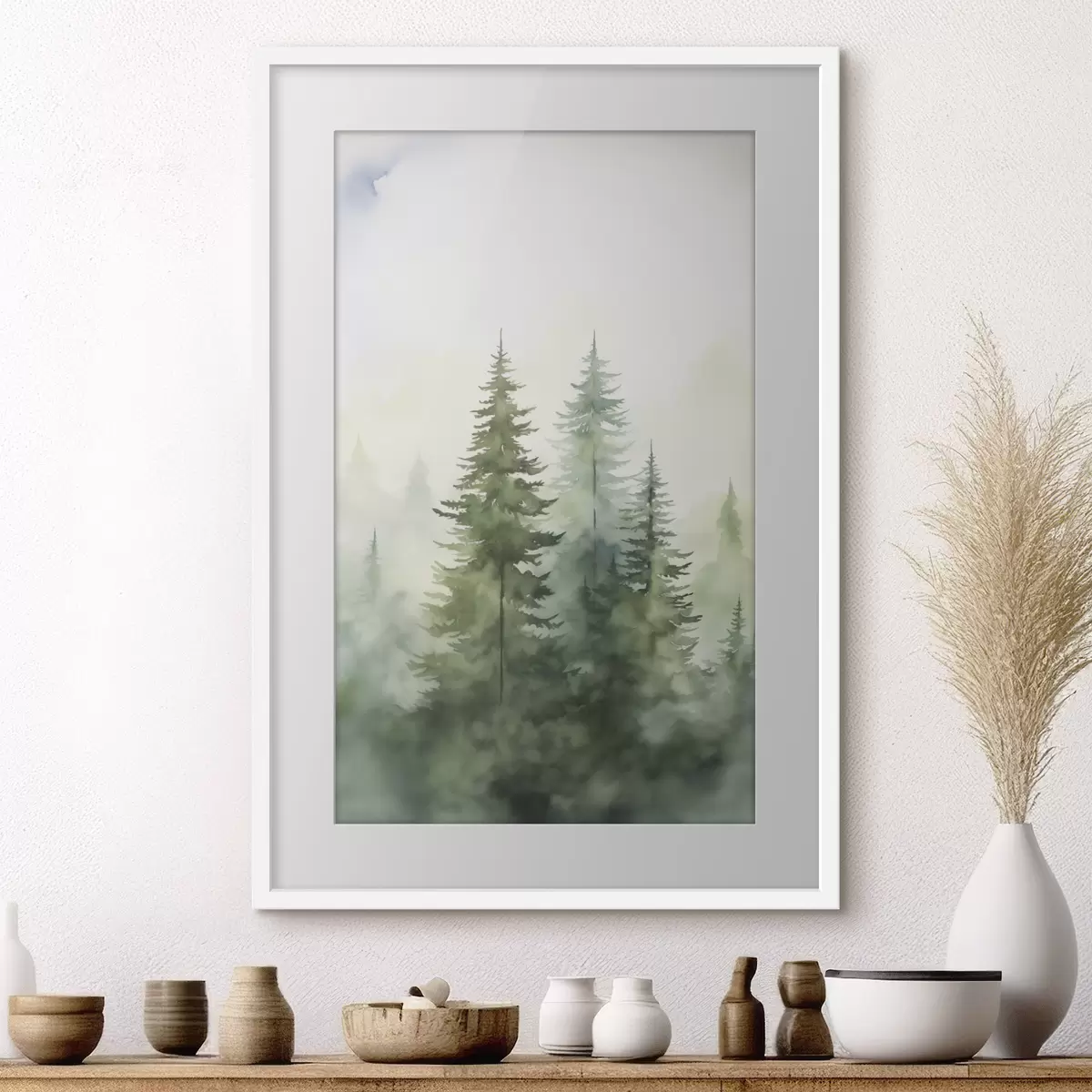 Poster Tannenbäume im Nebel f45208