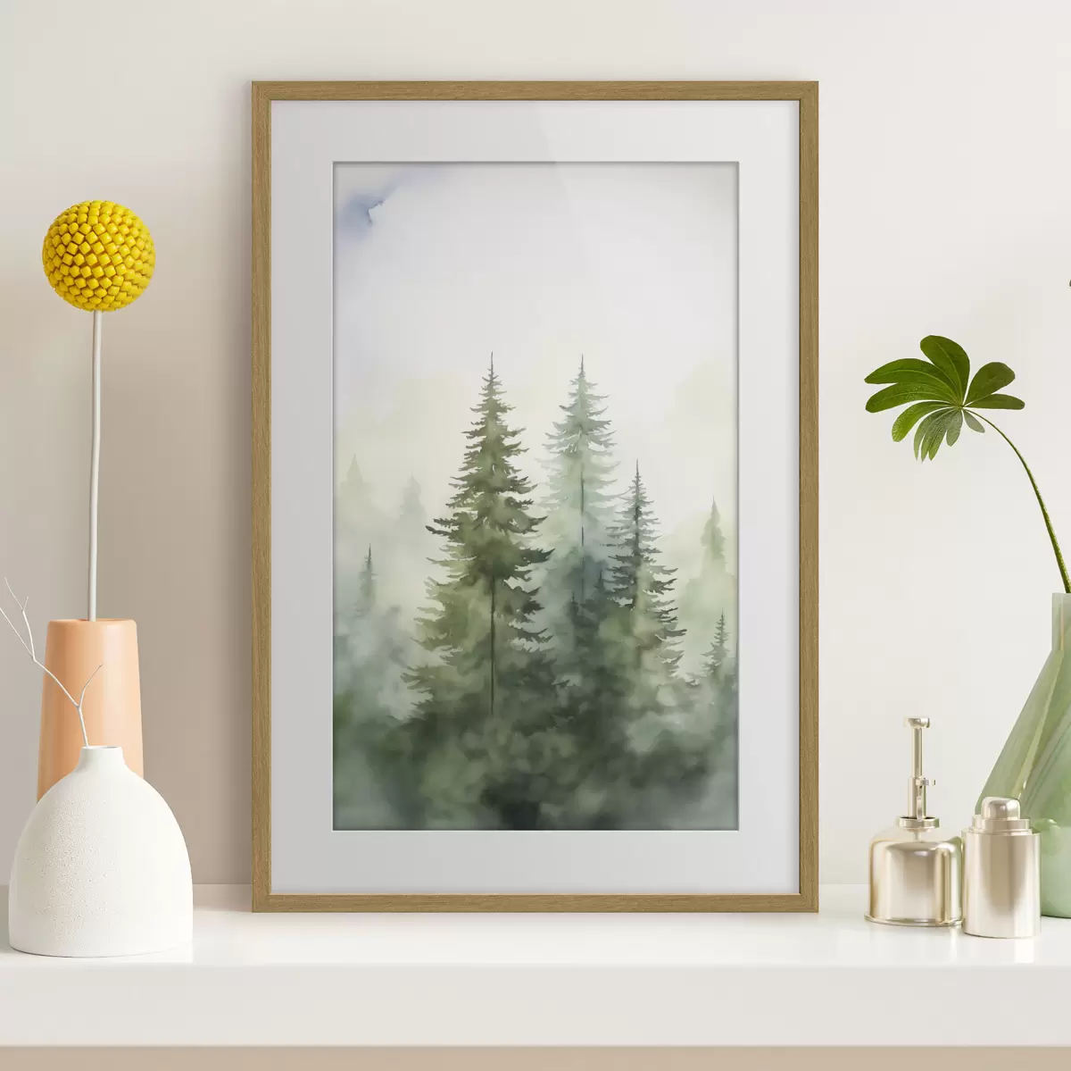 Poster Tannenbäume im Nebel f45208