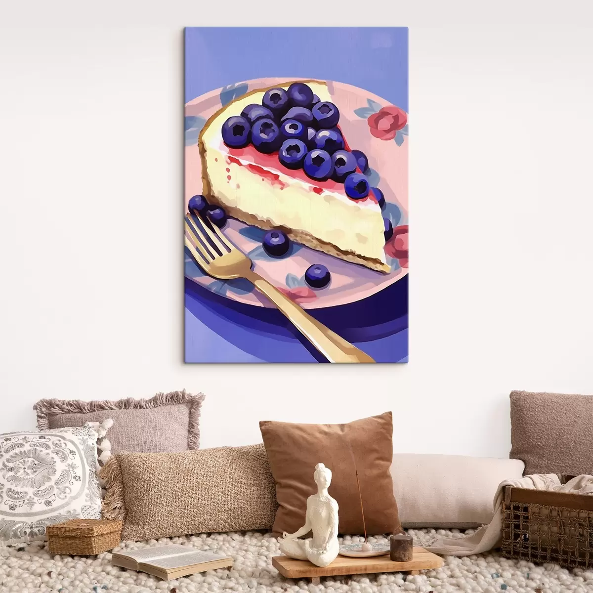 Fototapete Käsekuchen mit Heidelbeeren s45229