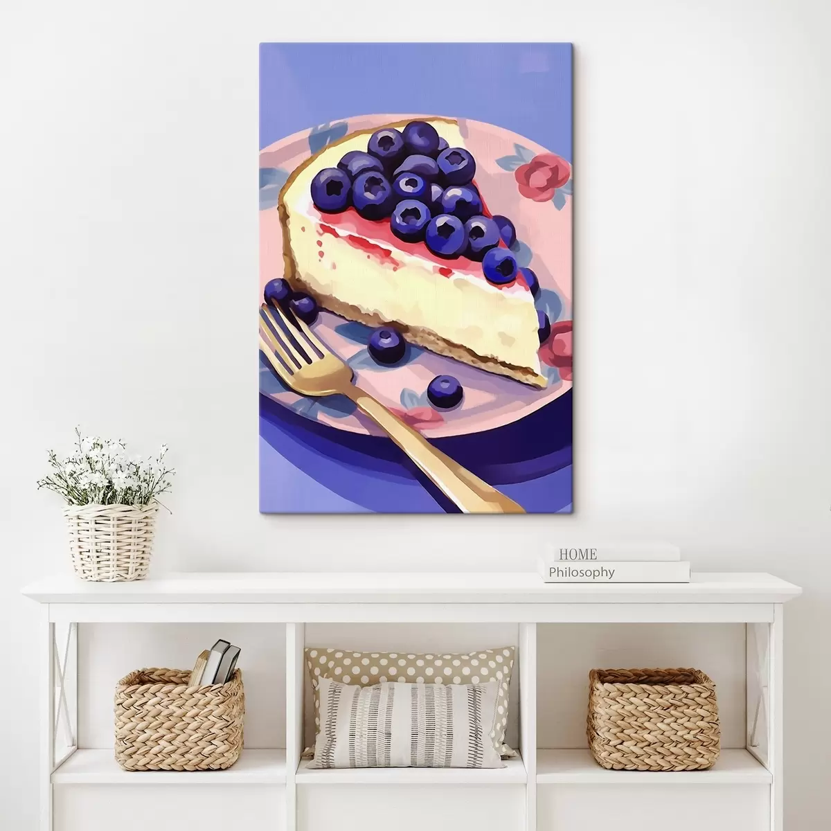 Fototapete Käsekuchen mit Heidelbeeren s45229