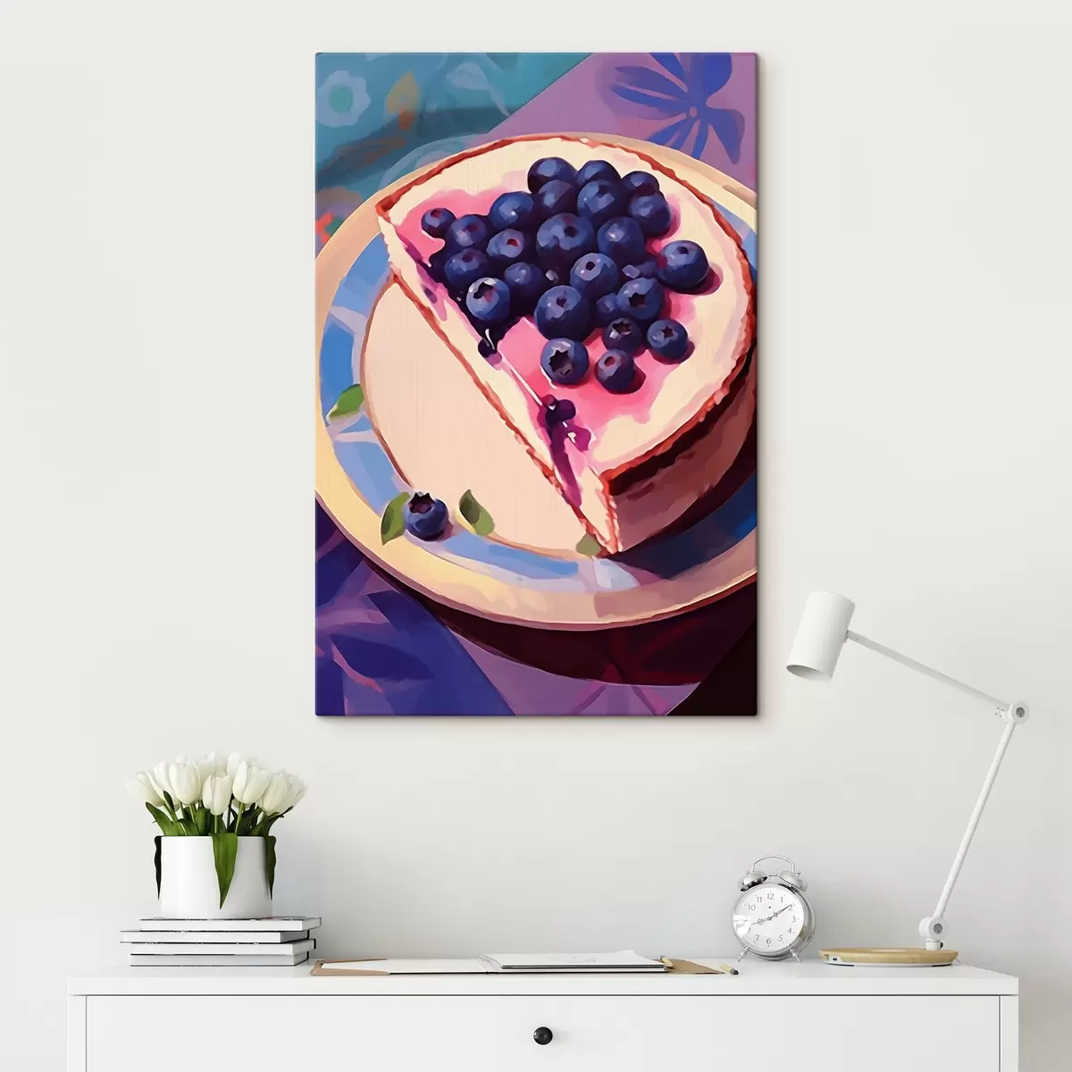 Fototapete Käsekuchen mit Heidelbeeren s45230