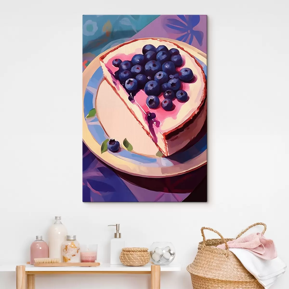 Fototapete Käsekuchen mit Heidelbeeren s45230