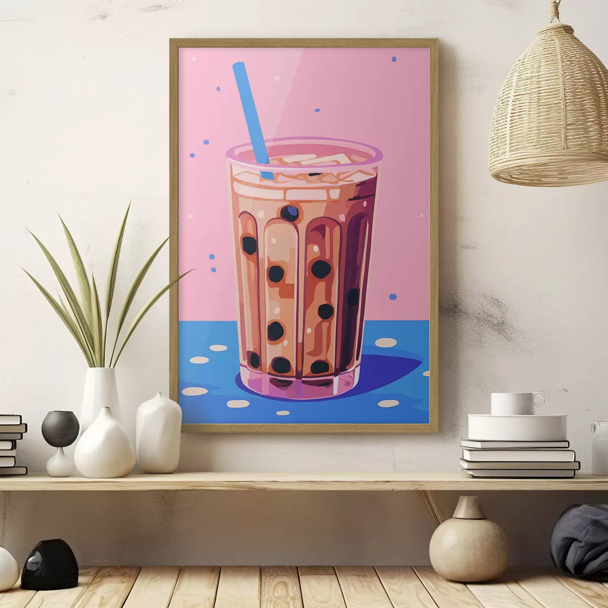Poster Gläser mit Bubble Tea f45217