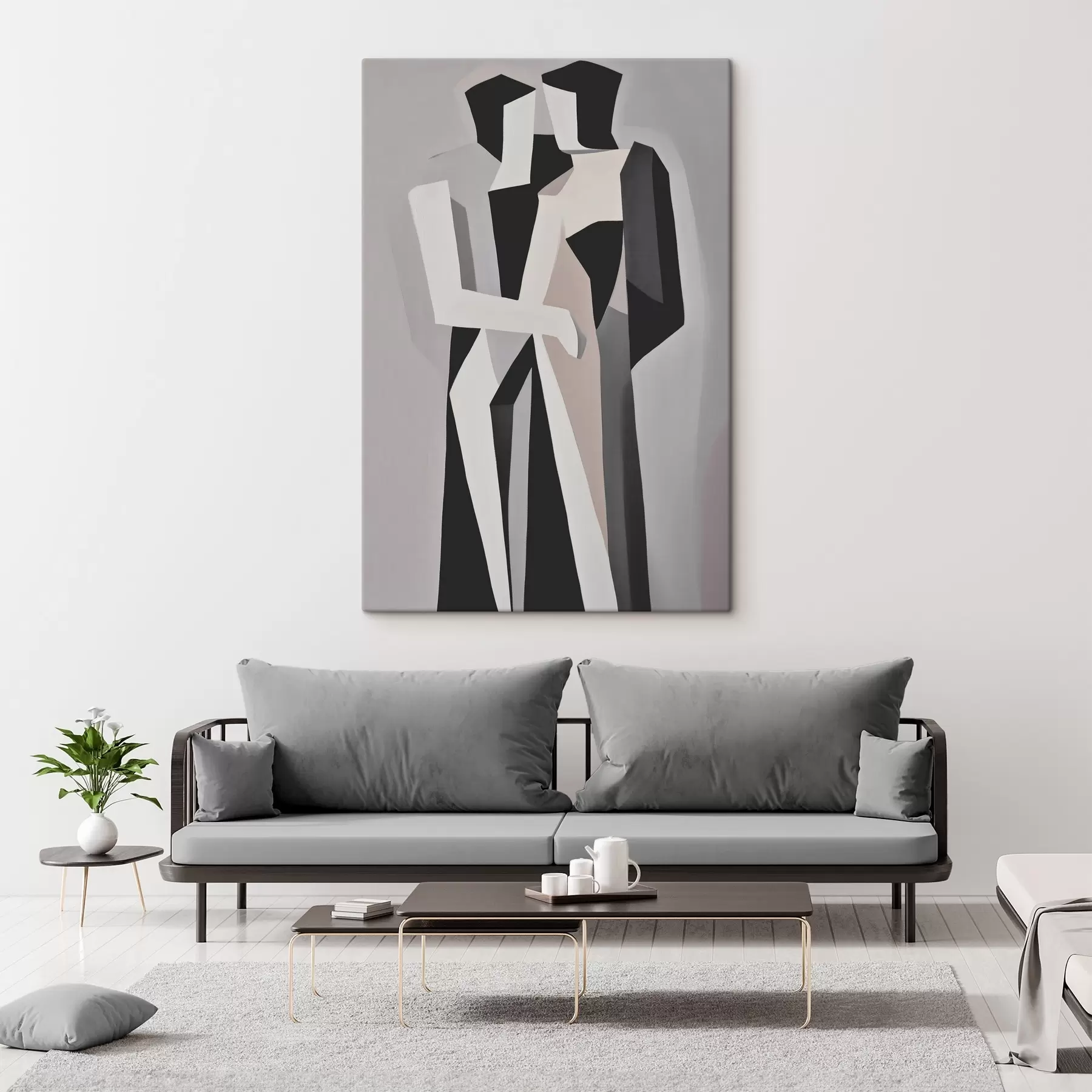 Fototapete Abstrakte Figuren in Monochrom s45155