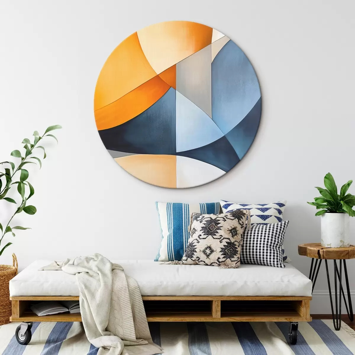 Runde Wandbilder Abstraktion mit geometrischen Formen r45202