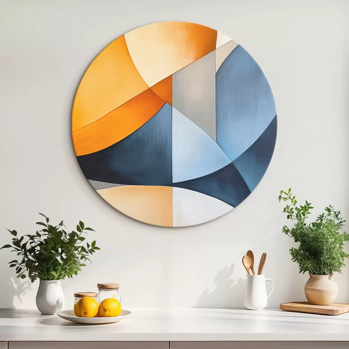 Runde Wandbilder Abstraktion mit geometrischen Formen r45202