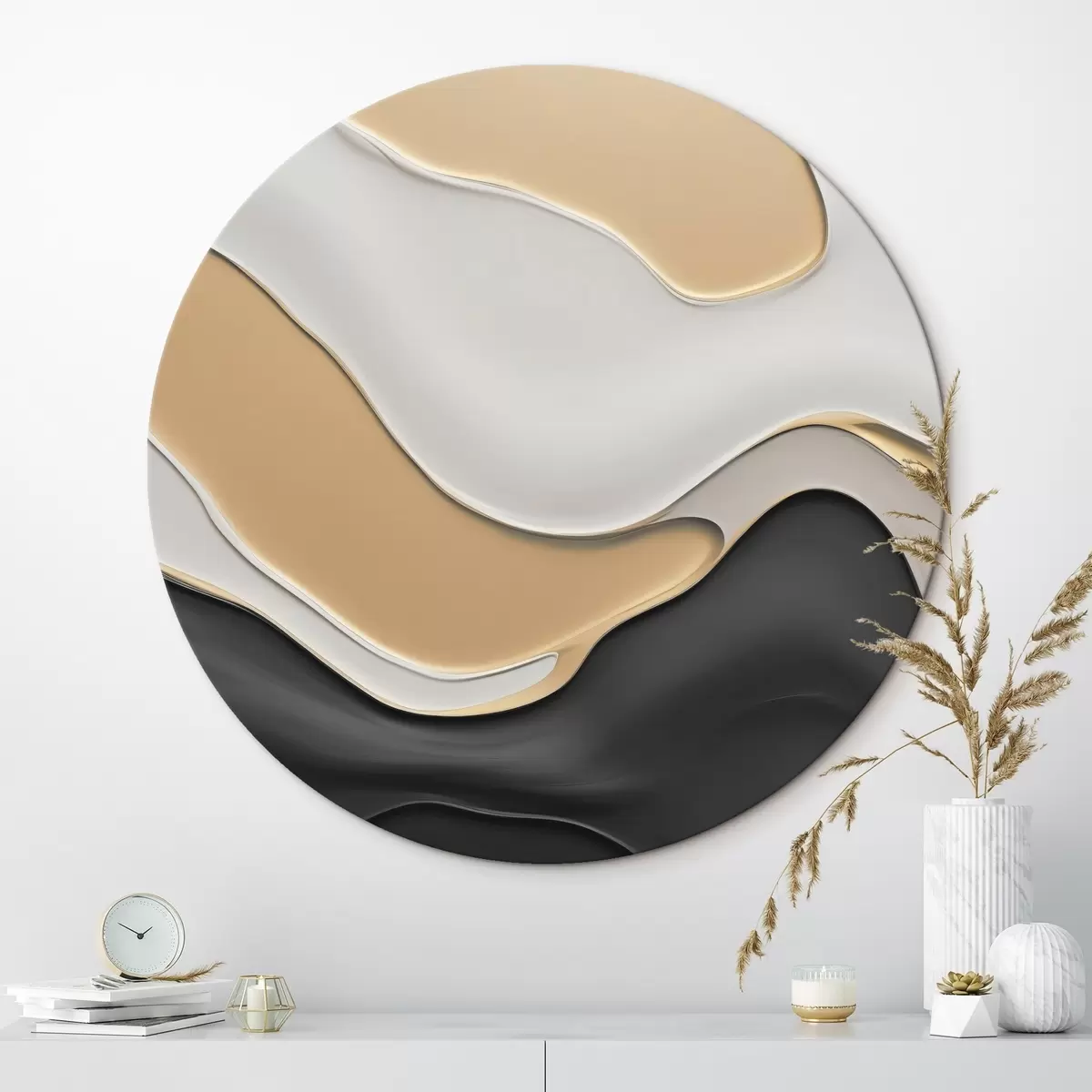 Runde Wandbilder Abstrakte elegante Kurven r45203