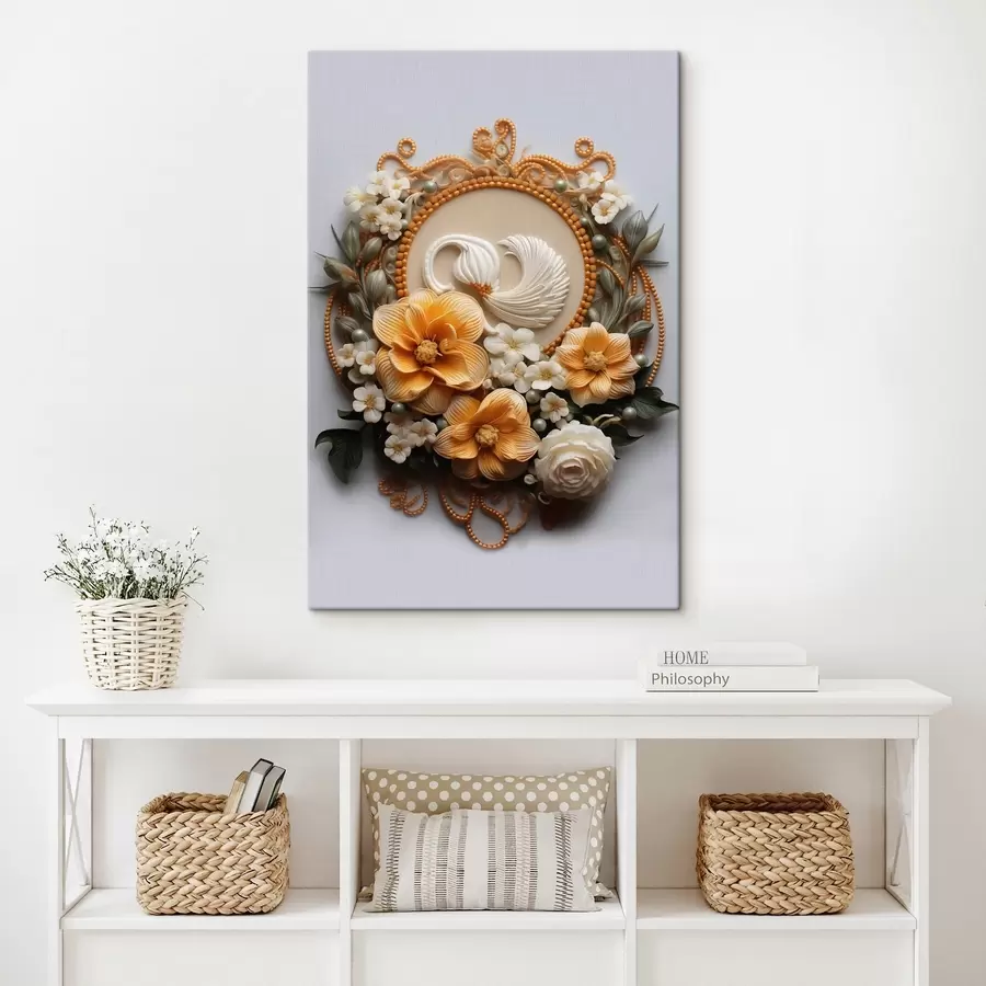 Fototapete Abstrakte Komposition von Blumen s44553
