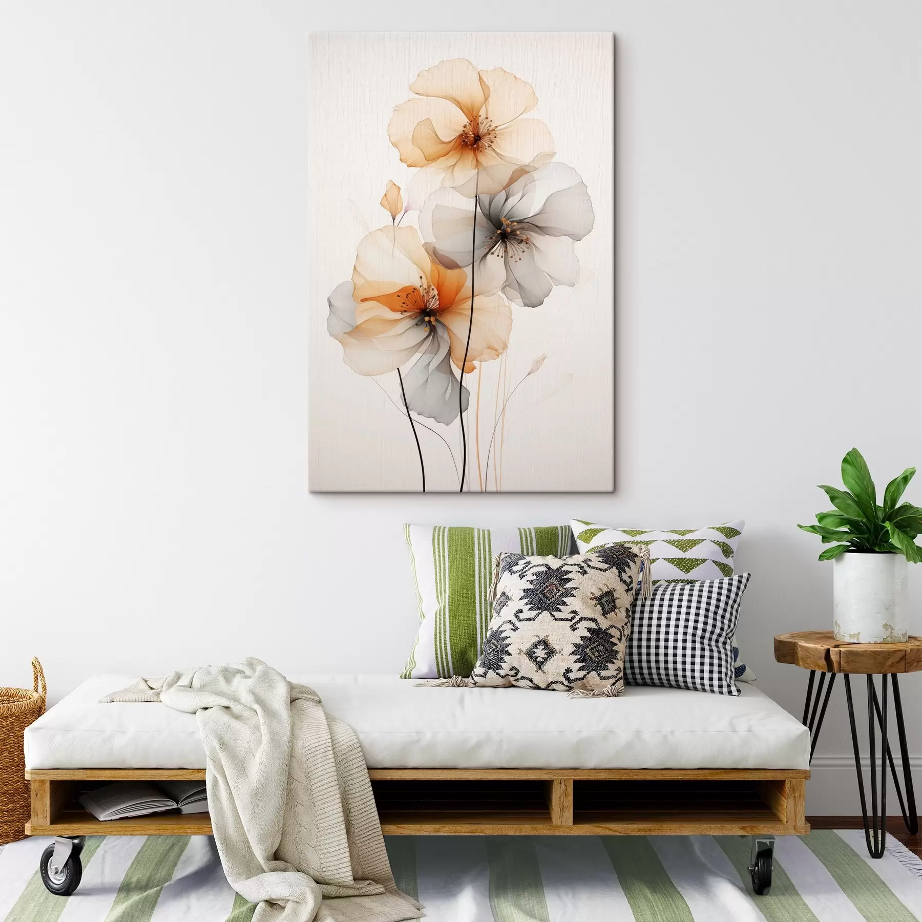 Fototapete Abstrakte durchscheinende Blumen s44558