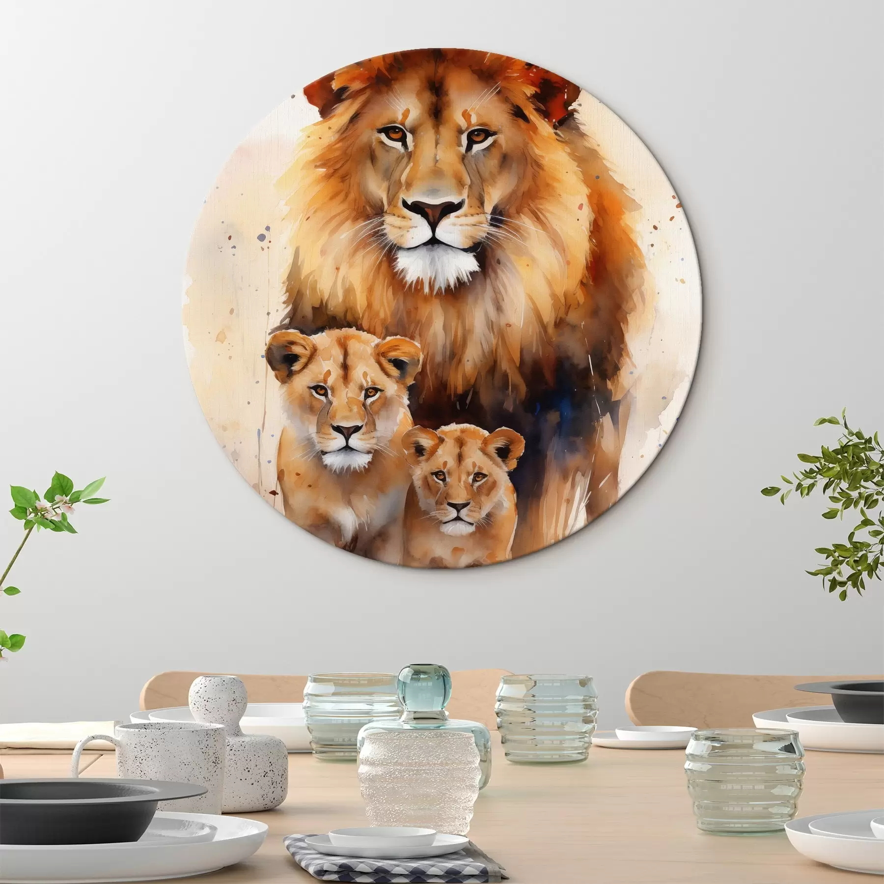 Fototapete Eine Familie von Löwen r44555