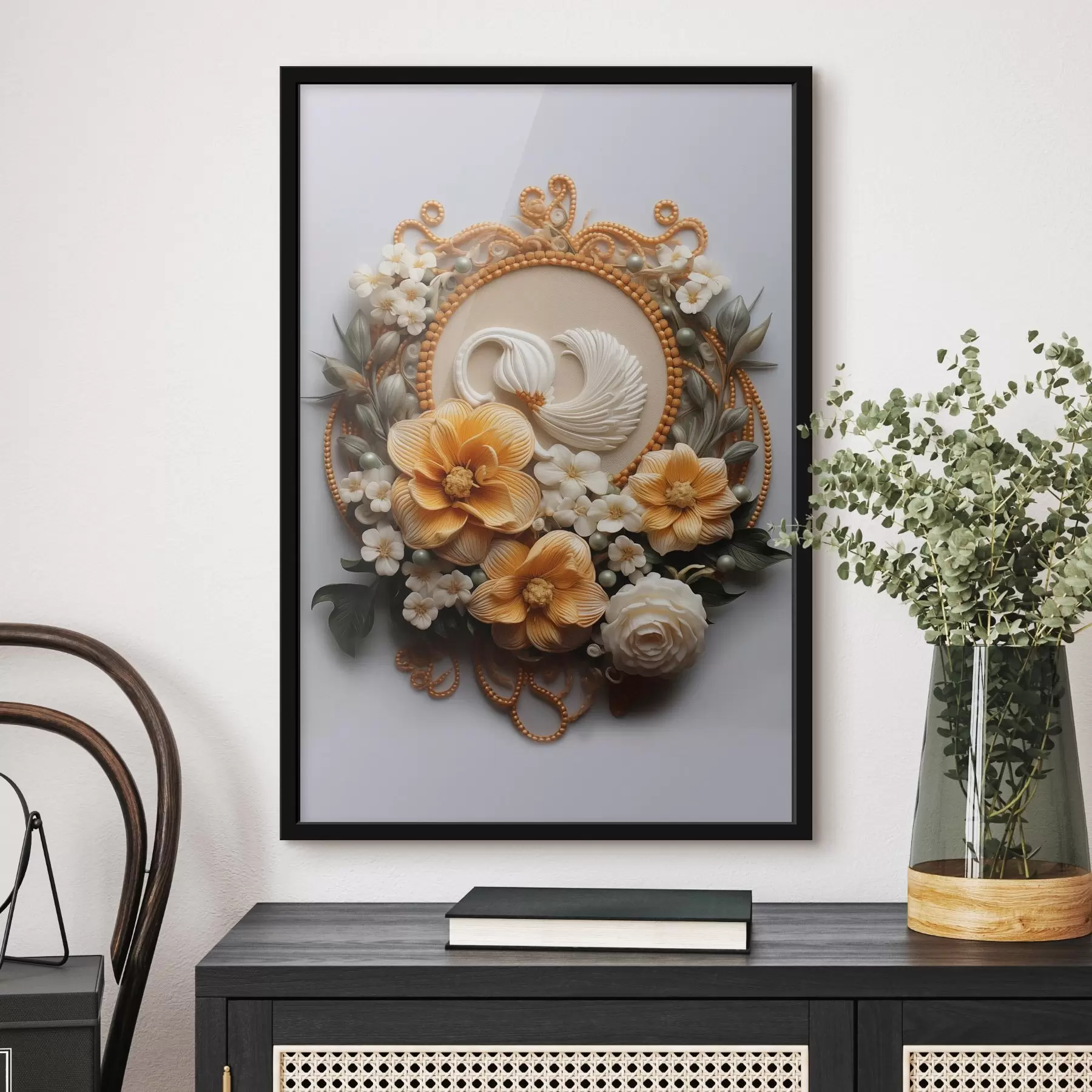 Fototapete Abstrakte Komposition von Blumen f44553