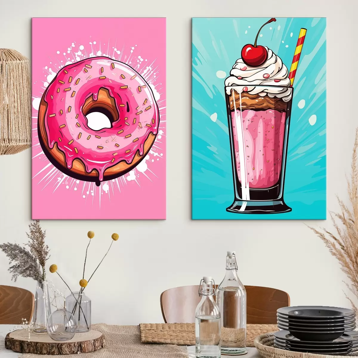 Fototapete Donut und Milchshake m00553