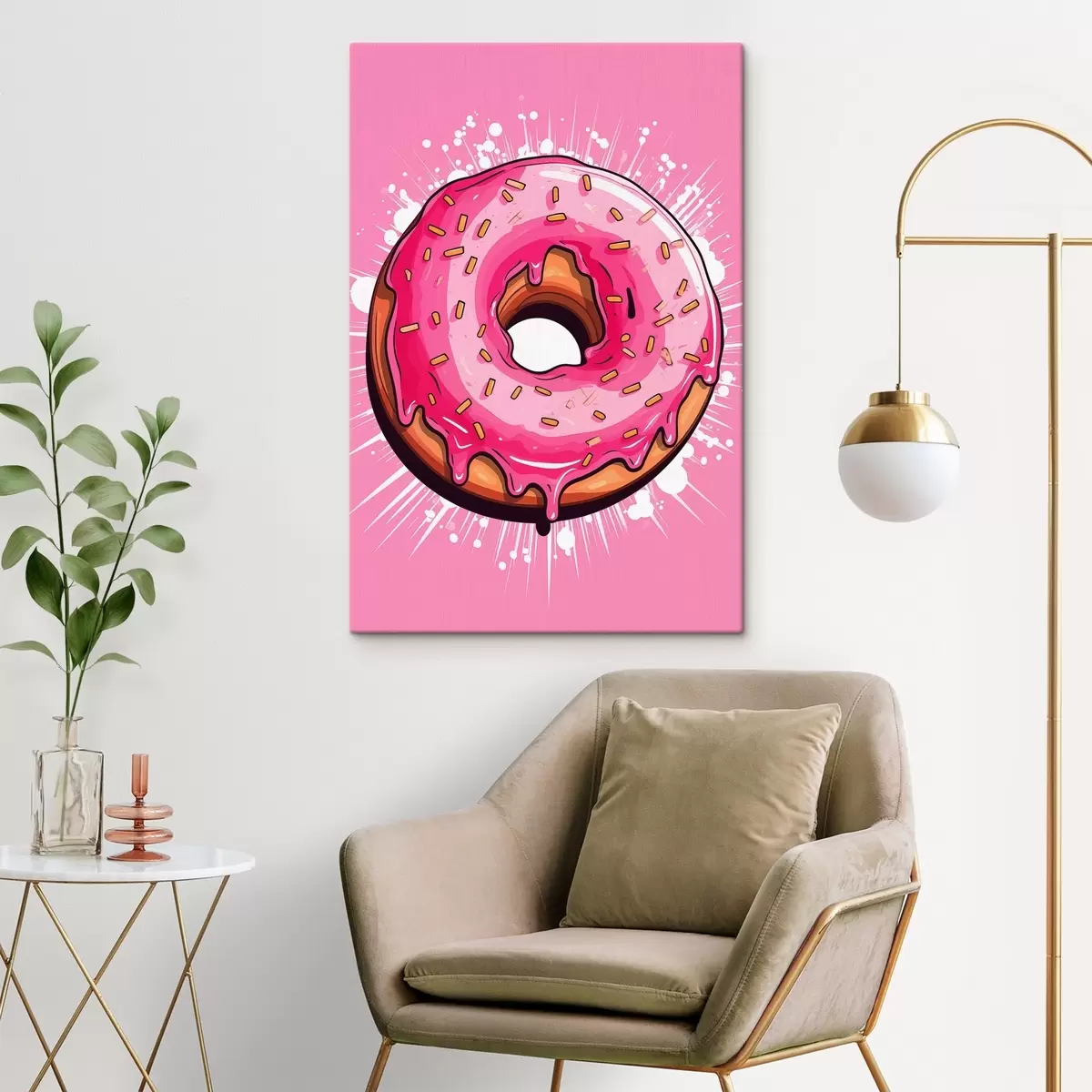 Fototapete Donut mit rosa Zuckerguss s45274