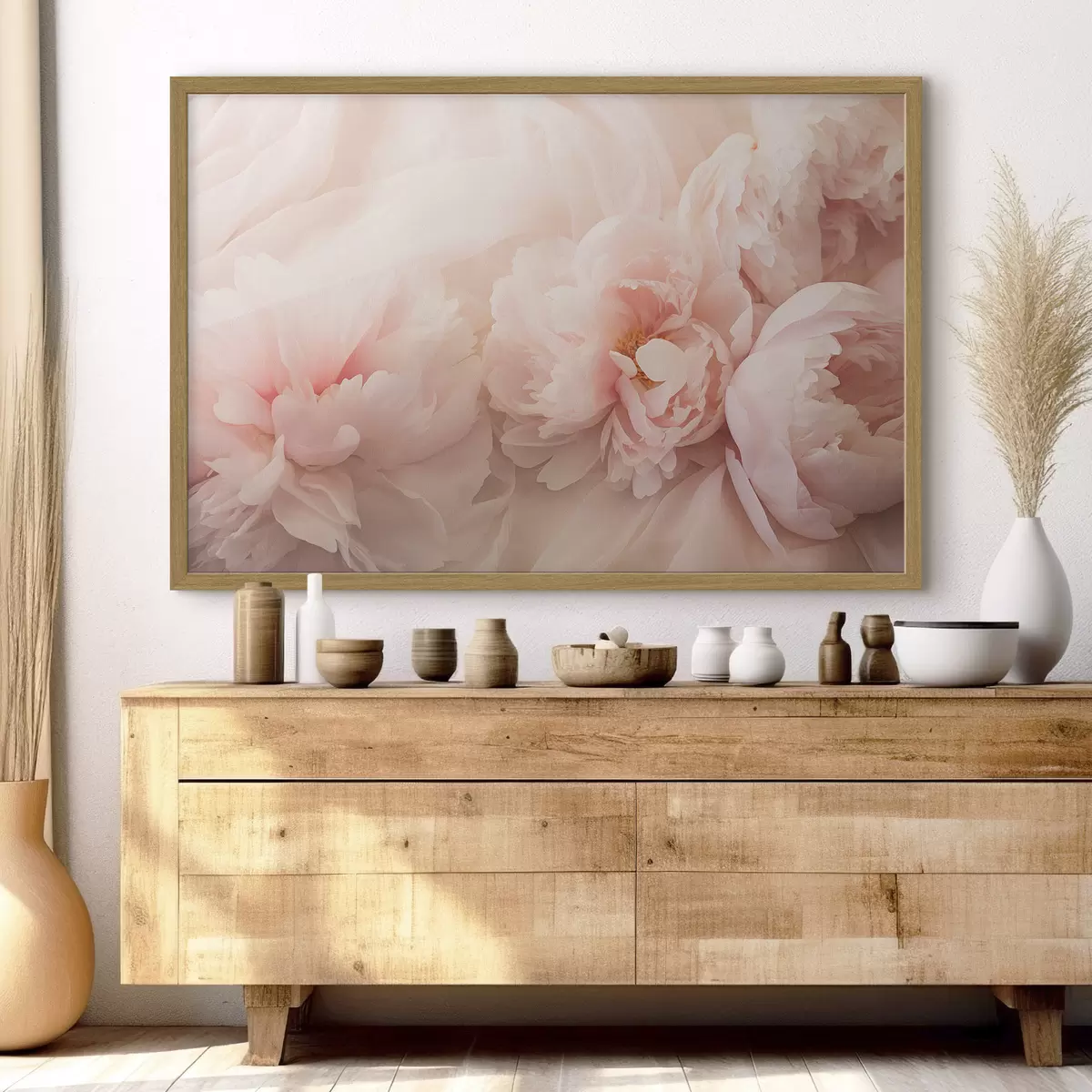 Poster Pfingstrosen in rosa Farben f45296