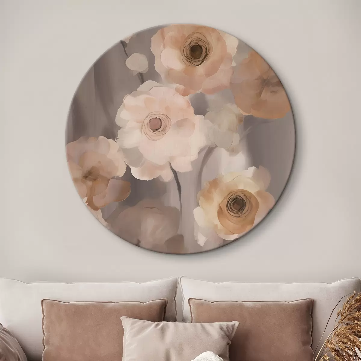 Runde Wandbilder Abstrakte Blumen r45161