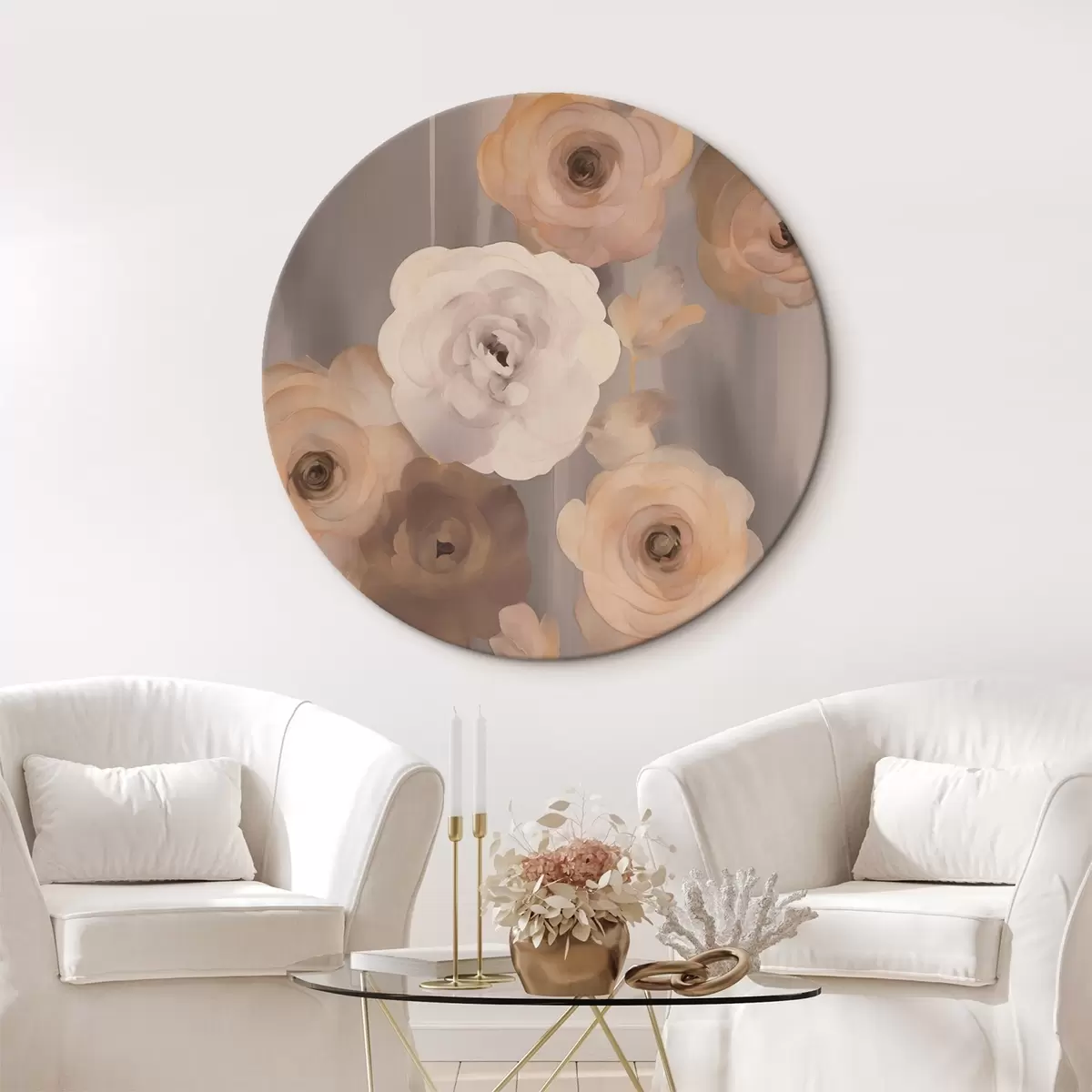 Runde Wandbilder Abstrakte Blumen r45160