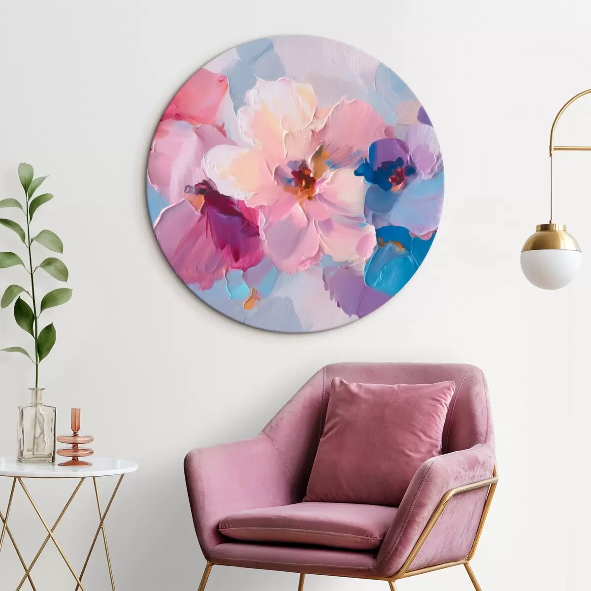 Runde Wandbilder Abstrakte Blumen r45232