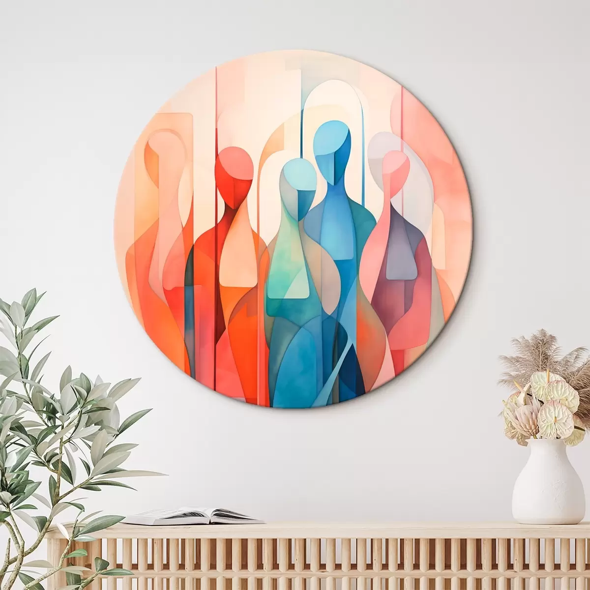 Runde Wandbilder Abstrakte Silhouetten r45237